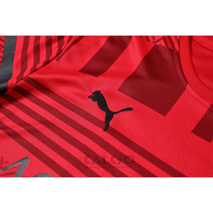 Tuta da Track Milan Manica Corta 2022-2023 Rosso - Pantaloncini